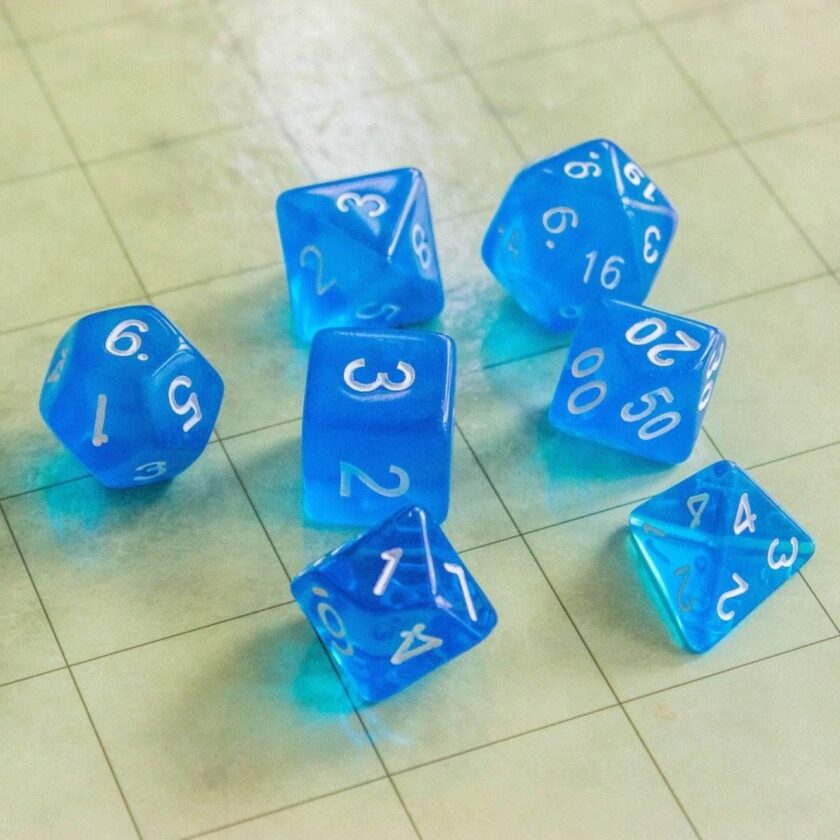 Transparent Blue Dice - Image 2