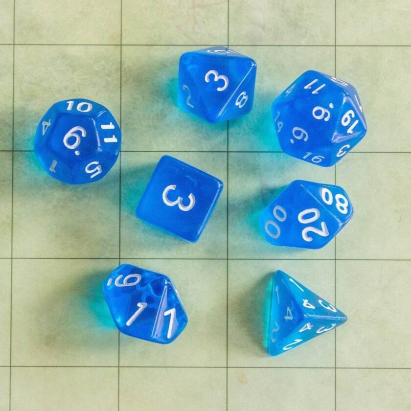 Transparent Blue Dice - Image 3