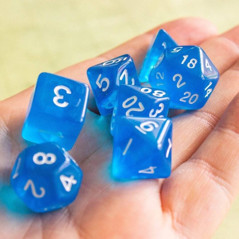 Transparent Blue Dice - Image 4