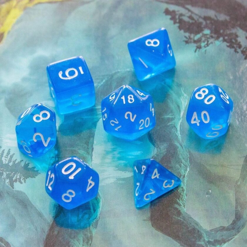 Transparent Blue Dice - Image 6