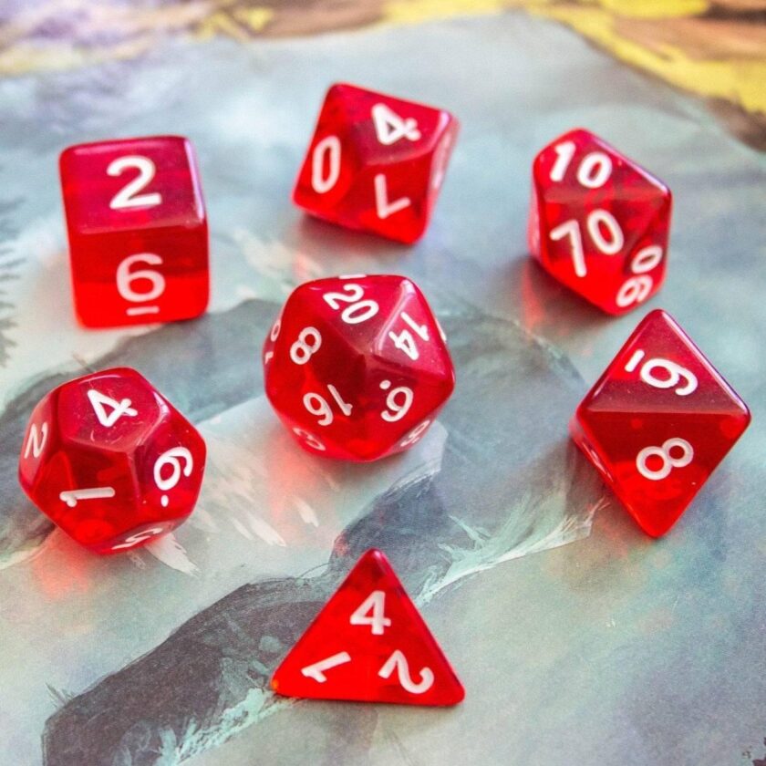 Transparent Red Dice Set - Image 6