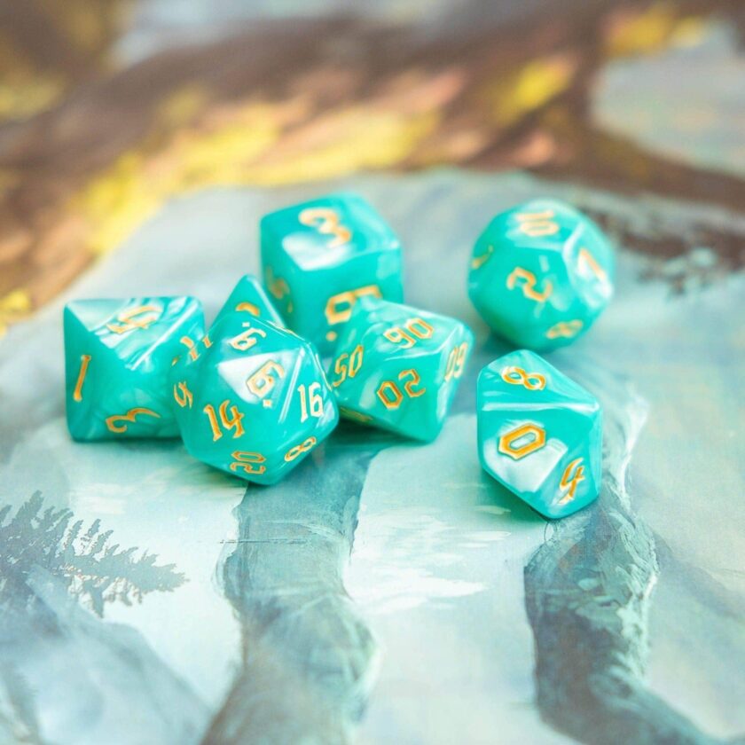 Turquoise Mist Dice Set - Image 5