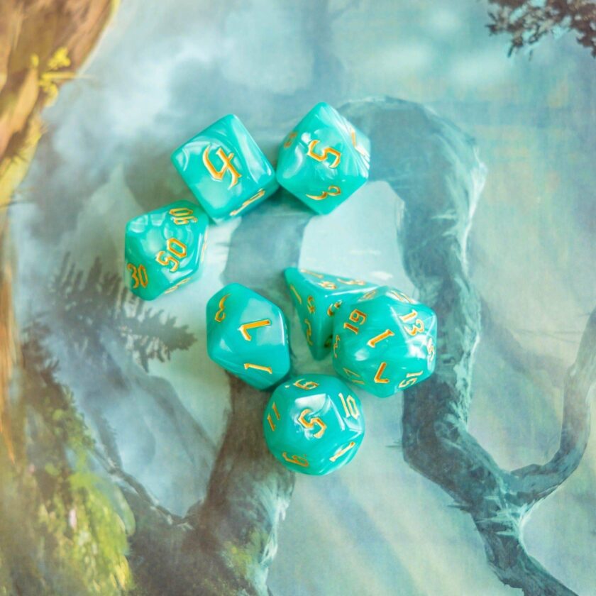 Turquoise Mist Dice Set - Image 7