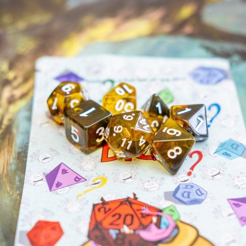 Yellow Tiger Eye Dice Set - Image 2