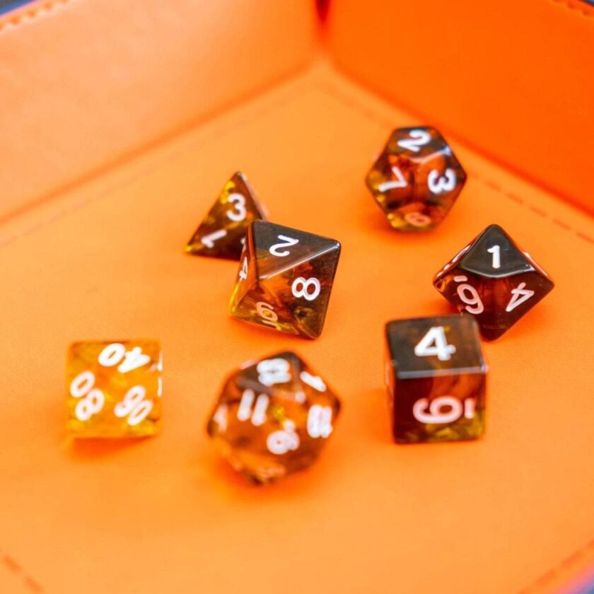 Yellow Tiger Eye Dice Set - Image 4