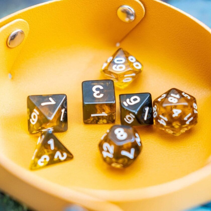 Yellow Tiger Eye Dice Set - Image 5