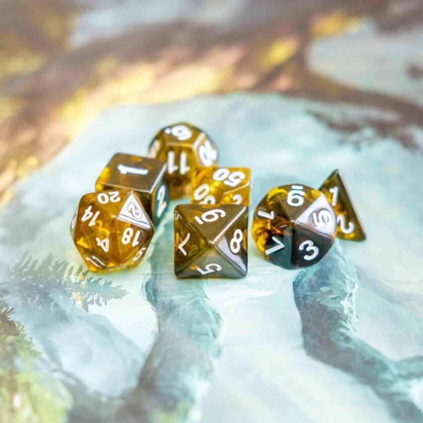 Yellow Tiger Eye Dice Set - Image 6