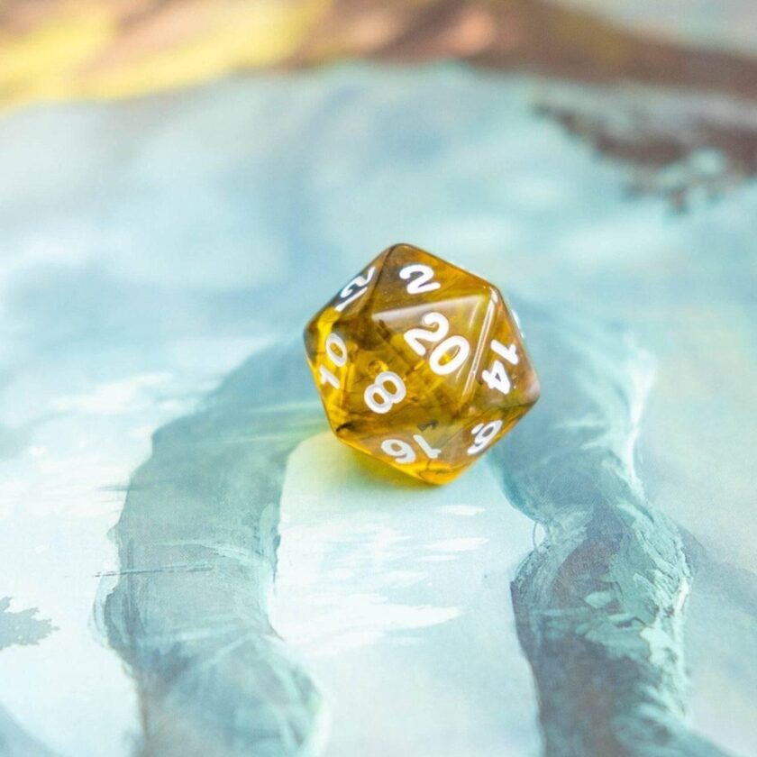 Yellow Tiger Eye Dice Set - Image 7